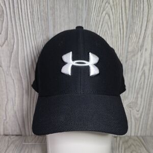 Under Armour Blitzing 3.0 Black Cap with White Logo Adult Size Medium/Large